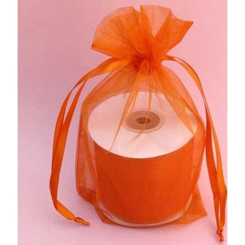 Free Shipping,200pcs/lot Orange Organza Bags 9x12cm,Christmas Wedding Gift Bags,Jewelry Bags Gift packing Pouches