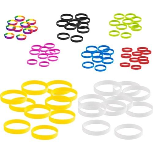 MagiDeal 10pcs Elastic Silicone Blank Bracelet Wristbands Kids Outdoor Sports Bangle One Size Fit All