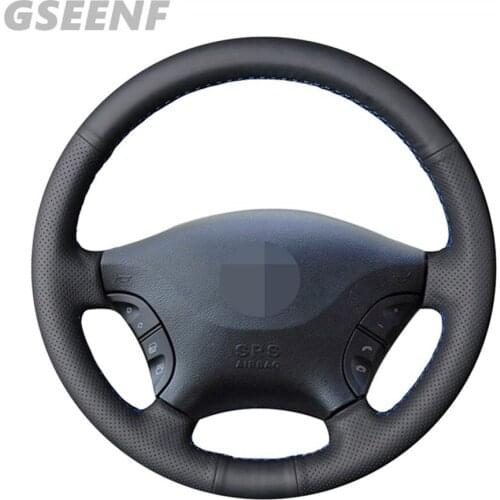 Car Steering Wheel Cover For Mercedes Benz W639 Viano Vito Volkswagen VW Crafter Black Hand-stitched Artificial Leather