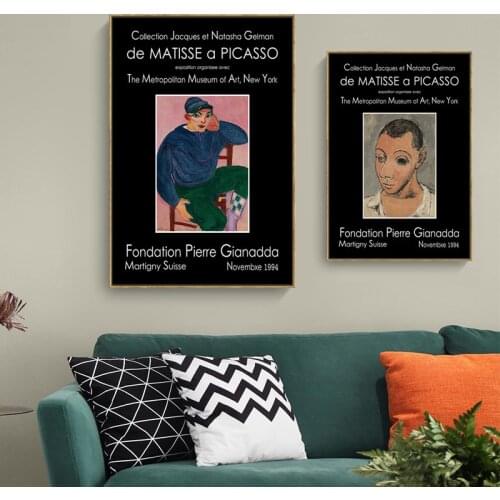 De Matisse A Picasso Niche Living Room Decorative Canvas Painting Abstract Characters Black Wall Art Cuadros Decoracion Salon