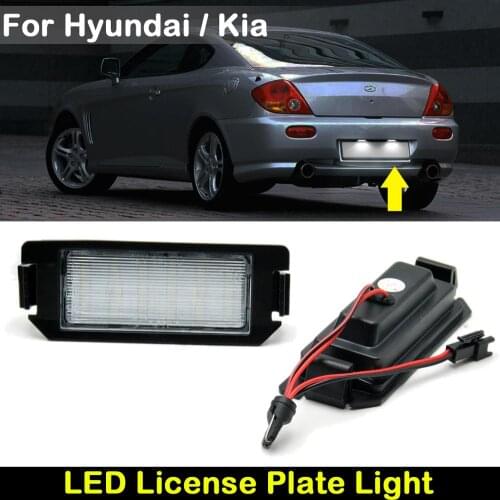 For Hyundai i20 XG30 Terracan Coupe GK kia Rio Picanto Soul Car Rear white LED license plate light number plate lamp
