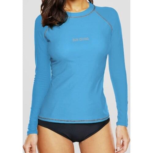 Drop Shipping Surfing Rashguard UV Female UPF50+ Rash Guard Women Mujer Manga Larga Long Sleeve Swimsuit Blue/Pink/Black 2020