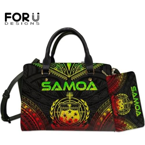 FORUDESIGNS Elegant Women Top Handle Bags Samoa Polynesian Ladies Casual Handbag Shoulder Bag Fashion Leather Clutch Coin Purses