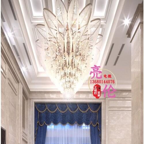 Custom crystal chandelier villa mansion lobby crystal chandelier hotel engineering lighting lighting sales department sand table