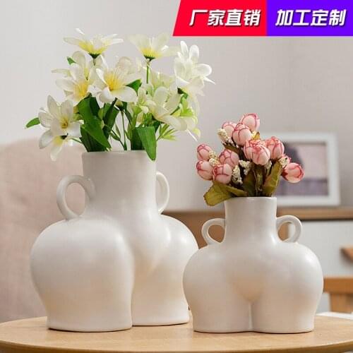 Nordic style home ceramic vase decoration crafts ornaments simulation body art dried flower vase