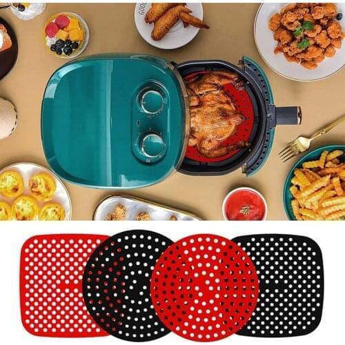 1PC Reusable Non-Slip Silicone Air Fryer Mat Square Round Liners For Cosori NuWave Chefman Dash Air Fryer Basket Protector