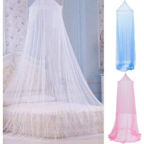 Mosquito Net White Pink Blue Round Lace Curtain Dome Bed Canopy Netting Princess Summer 2021 New Romantic Hanging For Home Decor