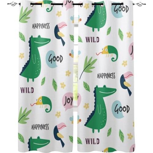 Cartoon Dinosaur Room Window Curtain for Kids Room Bedroom Curtain for Girls Colorful cortinas