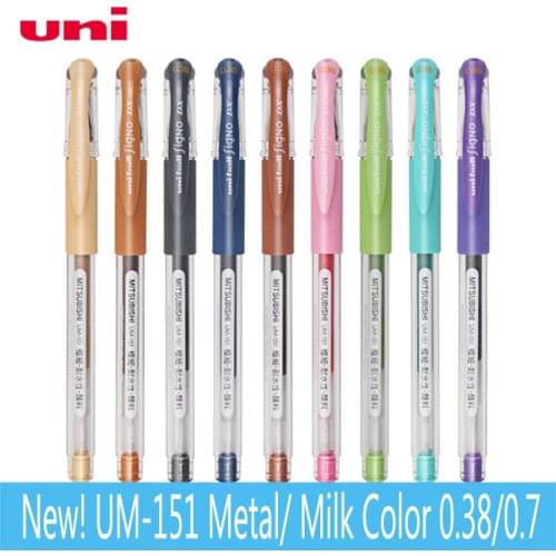 New! Uni UM-151 Signo Colorful Gel Pen Metallic Milk Color 1pcs 0.7mm Student Hand-painted Decoration Handmade Daily Writing