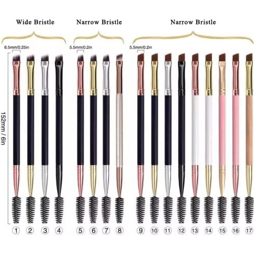 Wholesale 20pcs/Lot Double Head Eyebrow Brush Eyebrow Comb Mutifuntional Wooden Handle Eye Brow Eyelash Makeup Brush Makeup Tool
