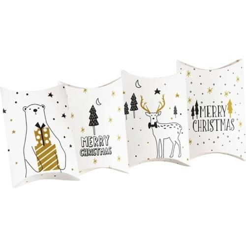 Merry Christmas Candy Gift Boxes Deer Xmas Tree Guests Packaging Boxes Gift Bag Christmas Party Favors Kids Gift Decor