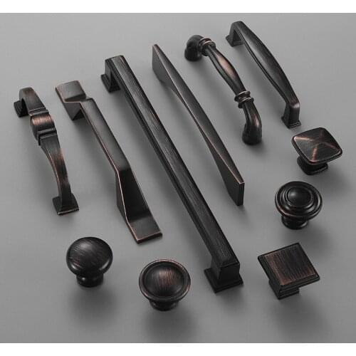 JD Cabinet Door Knob Wardrobe Furniture Handle Hardware Bronze Zinc Alloy European Solid Black Red