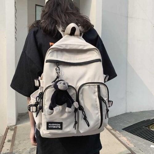 School Backpack Casual Womens Students Design Backpacks For Girls Female Bags New Large Fashion Capacity Solid Color Schoolbag