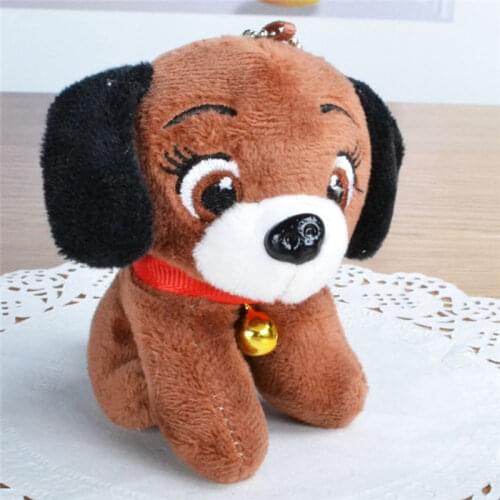 2pcs Wholesale Cute Labrador Dog Plush Doll Keychain Woman Bag Charms Faux Rex Rabbit Fur Key Ring Ball Beads Chain Toy Trinket