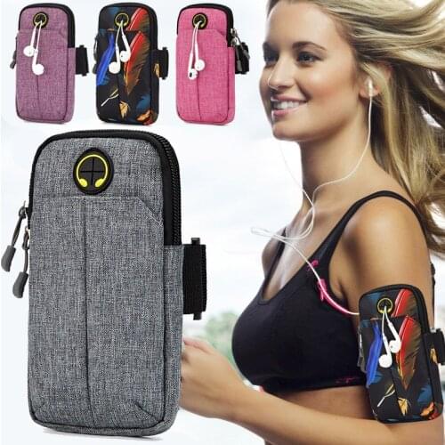 Running Bag with Earphone Hole Jogging Gym Running Mobile Phone Pouch4.0- 6.5inchesHolder Outdoor Sport Fitness Wrist Bag