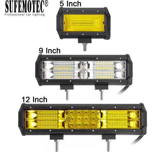 12 Inch 72W 180W LED Light Bar Spot Flood Beams For 4X4 Offroad Trucks Motorcycle Fog Lamp 12V 24V Driving Work External Lights