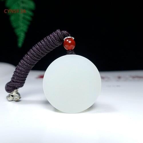 CYNSFJA New Real Rare Certified Natural Hetian Jade Nephrite Lucky Amulets Peace Buckle Jade Pendant High Quality Best Gifts