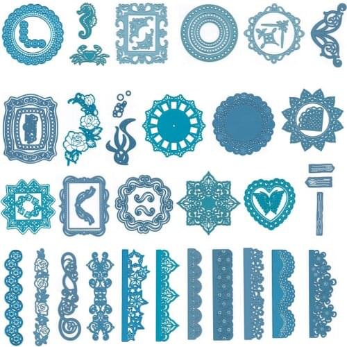 Piggy Craft metal cutting dies cut die mold Various border frames Scrapbook paper craft knife mould blade punch stencils dies