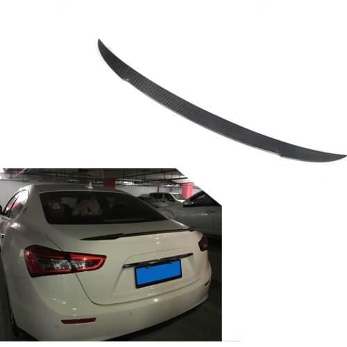 V Carbon Fiber Rear Trunk Wing Spoiler Visor Boot Top Lip Retrofit For Maserati Ghibli S Q4 Base Sedan 4-Door 2014-2020 2019 18