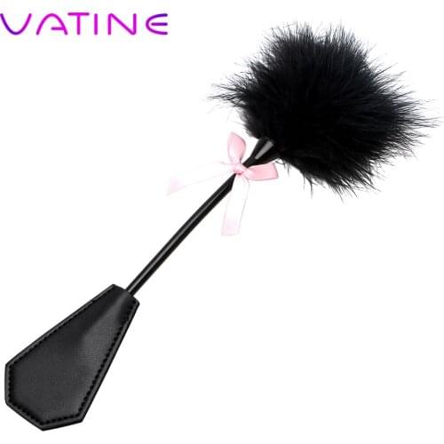 VATINE Slave Flogger Leather Spanking Paddle Clit Stimulation SM Adult Game Sex Toys for Couple Horse Whip Fetish Sex Whips