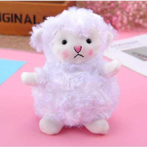 Hanging Plush Sheep Stuffed Doll Toy Bag Pendant Keychain Key Holder Decor Backpack Bags Mobile Phone Pendant Girl Gift