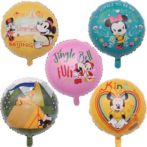 Boys Girls Mickey Mouse Minnie Foil Balloons Babys Shower Cartoon Version Theme Party Decorations Supplies Kids Toys Air Globos