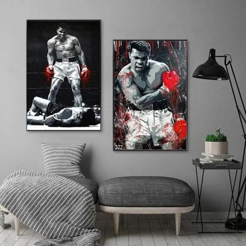 Famous Muhammad Ali Canvas Paintings Boxer Champion Inspirational Poster Wall Art Print Picture For Bedroom Home Decoration