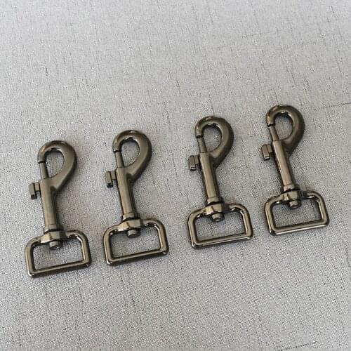 10 Pieces 25mm Gun Black Safety Strong Hooks Clips Shape Carabiner Alloy Buckle Key Chain Gift Practical Key Ring Safe Clasps