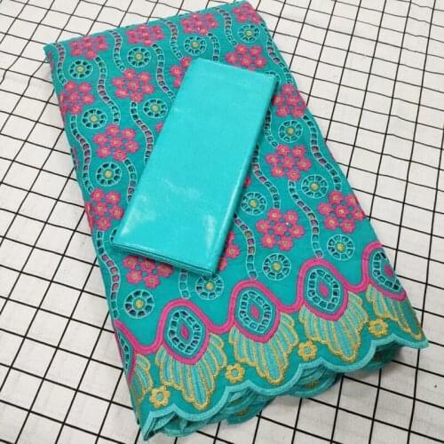 2021 2.5 +2.5 Yards Latest Bazin Riche Getzner New Female And Embroidered Fabric Cotton Lace Dubai Swiss Voile Lace Damask