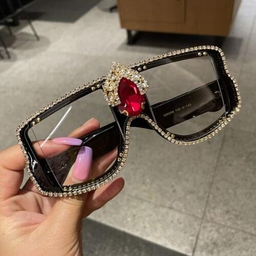 2021 Square Baroque Sunglasses Women Crystals Sexy Girls Sun Glasses Rhinestone Ladies Shades for Party Oculos De Sol Feminino