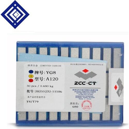 30pcs/box YG8 A120 Cemented Carbide Welding Insert External Cutting Tool Finishing Head For Non-ferrous Metal Cast Steel