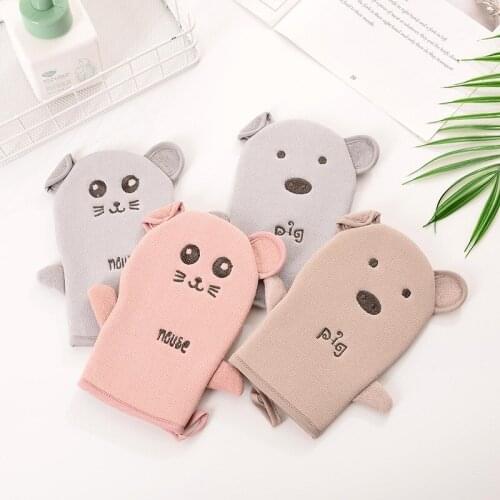 4pcs Cartoon Bath Brushes Children Bath Towel Accessories Soft Bath Gloves Kids Shower Washcloth For Cleaning