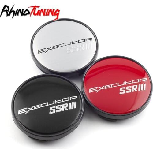 4pcs 60mm 56mm Executor SSR Emblem Auto Wheel Center Caps Hub Cover For MSW TYPE 25 Matte Grey 15x6" Car Rim Cap