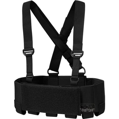 5.56 Elastic Cummerbund Concealed Ready Chest Rig Tactical Lightweight Vest Fits For 3*5.56 2*Pistol Mags 1* Radio Black