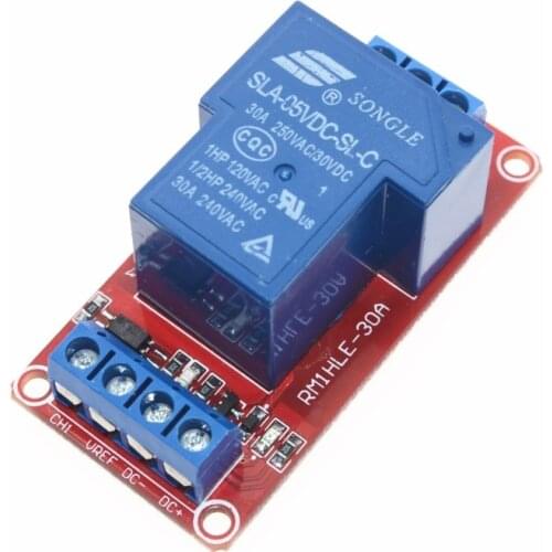 5PCS 5V 30A Two-way isolation relay module High/low level trigger 5V 30A 1-Channel Relay Module