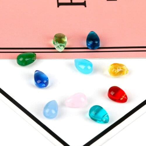 5pcs 9x6mm New Water Drop Charms Czech Coloured Pendant For Handmade Bracelet Earring Jewelry Making Findings DIY Accessories