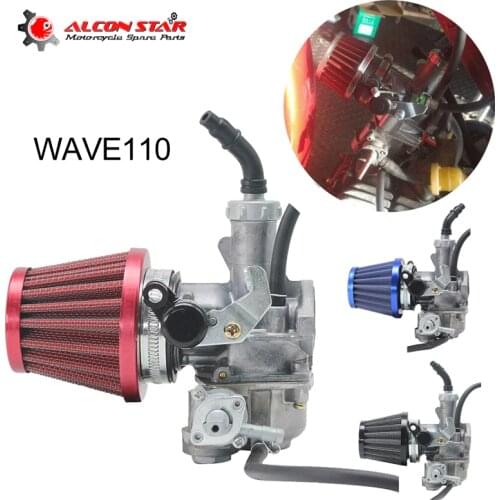 Alconstar- Keihin Motorcycle 20mm Carburetor Carb with 42mm Air Filter for Honda Wave 110 Dash 110 Karboretor Karb Racing