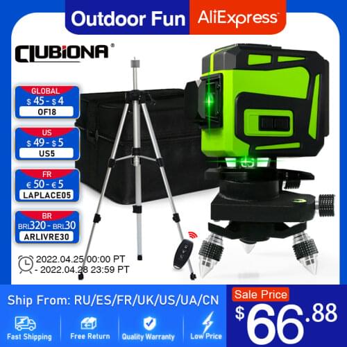 Clubiona IE12C set with 360 Rotary Base Green Beam Cross Line Laser Level 3D Self-Leveling Cross Line Laser With Remote Control
