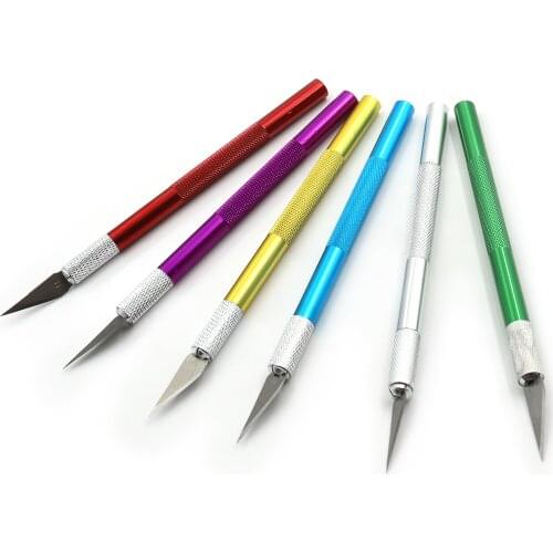 DIY Leather Carve Knife Multifunction Paper Cutter Leather Cutting Scorper Sharp with Cap Leather Craft Carving Knife Tool