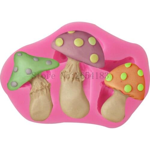 DIY Cartoon Mushroom Silicone Fondant Soap 3D Cake Mold Cupcake Jelly Candy Chocolate Decoration Baking Tool Moulds FQ3306