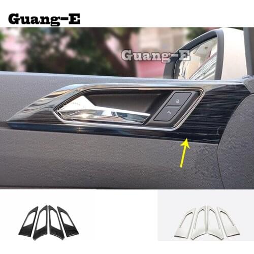 For Volkswagen VW Polo Hatchback 2019 2020 2021 2022 Car Body Stick Trim Stainless steel Door Inner Built Handle Bowl Frame 4pcs
