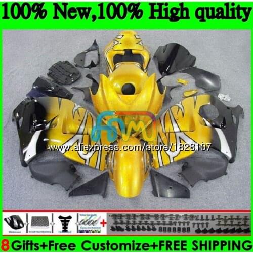 GSXR-1300 For SUZUKI Hayabusa GSXR1300 96 02 03 04 05 06 07 49BS.90 GSXR Gold black 1300 2002 2003 2004 2005 2006 2007 Fairing