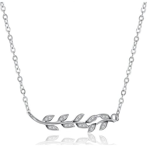 Hermosa Amazing Grace Gift Lucky Leaf Design Silver Color Choker Necklace For Women SVN115 Fashion Girls Jewelry 40cm