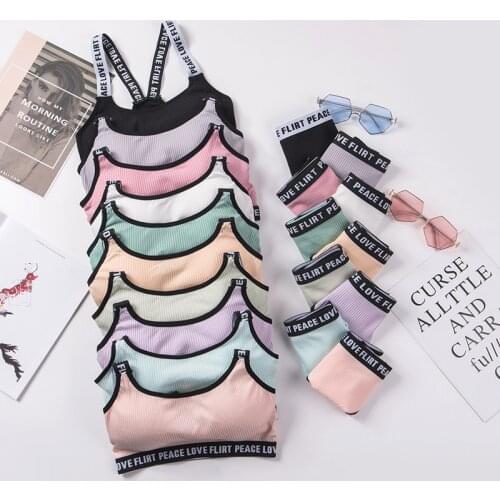 Underwear Women Lingerie Set Cotton Girl Bra Brief Sets Womens Sports Underwear Bras Clothes Lady Wirefree Push Up Bra Tank Top