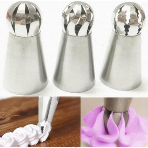 Russian Piping Nozzle Kitchen Bakeware Tools 3 Styles Sphere Ball Icing Confectioners Pastry Tips Sugarcraft Cupcake Decorator