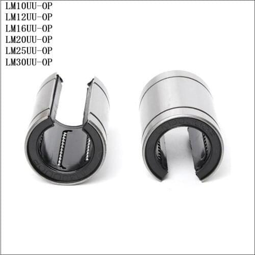2-15pcs LM10UUOP LM12UUOP LM16UUOP LM20UUOP LM25UUOP LM30UUOP Linear Bearings Open Type CNC Linear Bushing For 3D Printer Parts