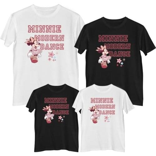 Disney Mickey Mouse Minnie Mouse T shirt Summer Comfortable 100% cotton Fashion Womens cotton t-shirt Girl outfit mother kids