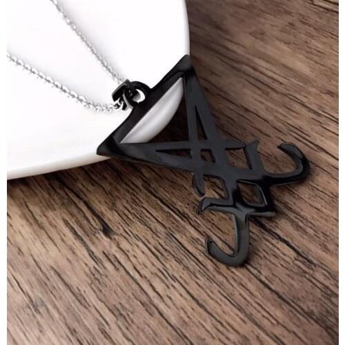 Trendy Necklace Sigil of Lucifer Satanic Symbol Seal of Satan Pendant Demon Side of Lucifer Satanic Necklaces Mens Jewelry