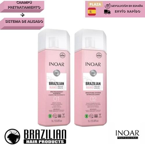 Inoar Brazilian Nano Protein Keratin (Shampoo + Treatment) Kit 2L