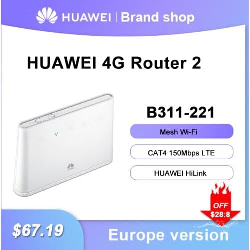 Original Huawei 4G Router 2 mesh wifi B311-221 modem 4G WiFi with SIM Card slot Cat4 LTE Outdoor Router repeater VPN APP Control